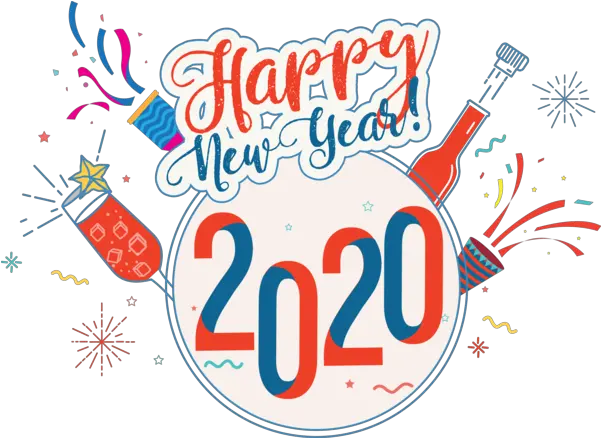 New Year 2020 Text Font Line For Happy Happy New Year 2020 Sticker Png New Year Logo Images