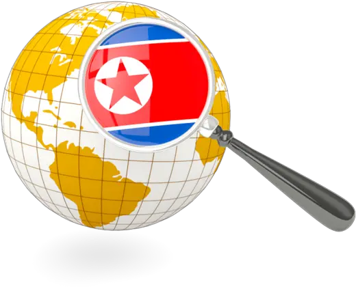 Magnified Flag With Globe Illustration Of North Korea Globe With Canada Flag Png Glob Icon