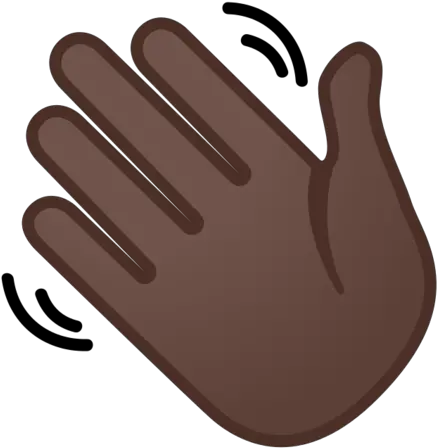 Waving Hand Dark Skin Tone Emoji Waving Hand Emoji Png Hand Emoji Transparent