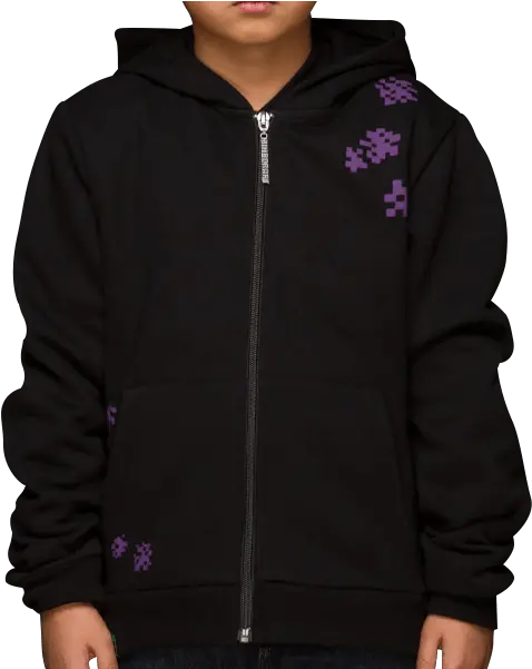 Youth Minecraft Enderman Hooded Jacket Hoodie Full Size Hoodie Png Minecraft Enderman Png