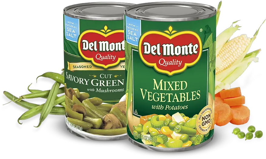 Quality Vegetables Del Monte Savory Green Beans With Del Monte Canned Vegetables Png Green Beans Png