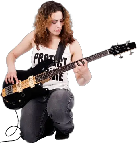 Download Girl Playing Bass Guitar Playing Bass Guitar Png Bass Guitar Png