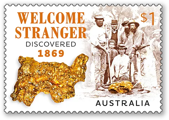 Welcome Stranger Australia Post Welcome Stranger Gold Nugget Png Gold Nugget Png