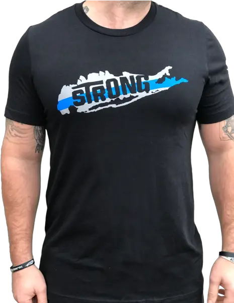 Island Strong Thin Blue Line Heather Black T Shirt Active Shirt Png Thin Blue Line Png