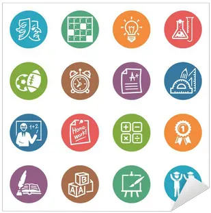 Sticker School And Education Icons Set 4 Dot Series Png Education Icon Transparent