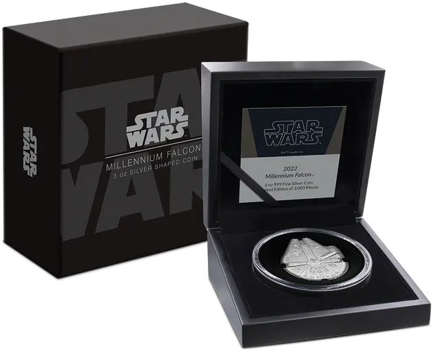 Millennium Falcon 3oz Silver Coin New Zealand Mint Star Wars Millennium Falcon 1 Oz 2021 Png Millennium Falcon Icon