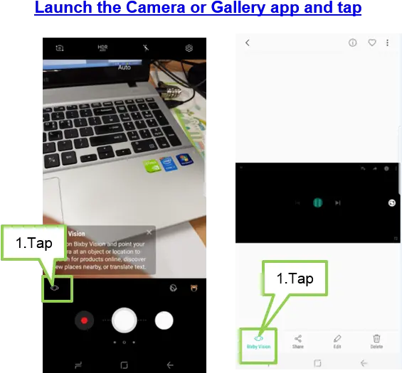 Galaxy S8s8 How To Use The Bixby Vision Samsung Space Bar Png Product Information Icon