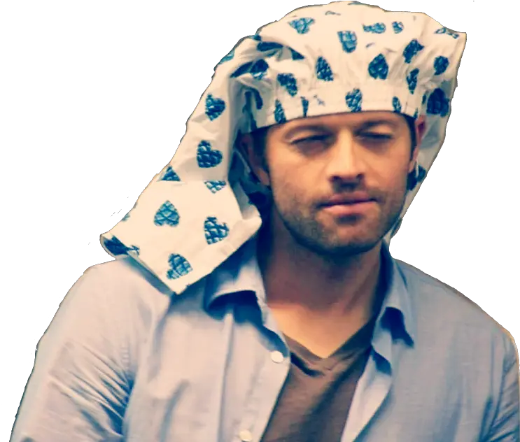 Misha Collins Being Weird Png Image Wearing Boxers On Head Dean Winchester Png