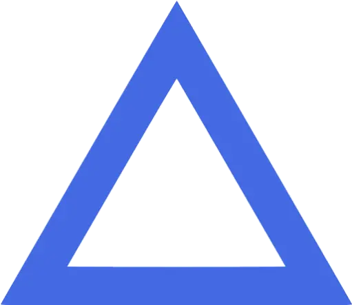 Royal Blue Triangle Outline Icon Free Royal Blue Shape Icons White And Blue Triangle Png Blue Triangle Logo