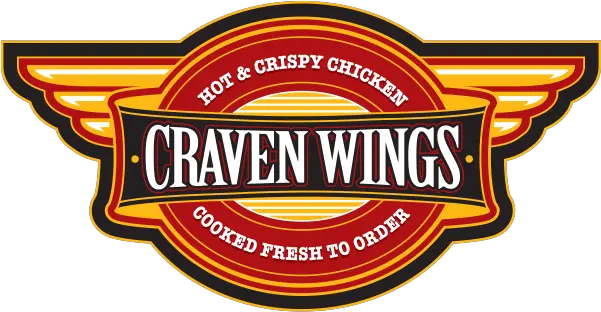 Craven Wings Hot And Crispy Chicken Cooked Fresh To Order Chicken Wings Logo Png Wings Logo