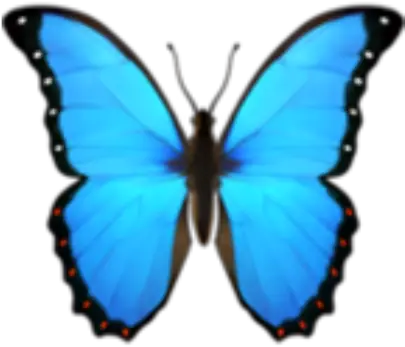 Butterfly Blue Bluebutterfly Emoji Butterfly Emoji Png Blue Butterfly Transparent Background