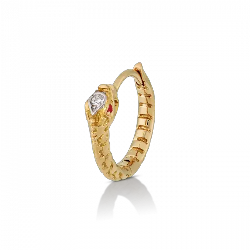 8mm Ruby And Diamond Ouroboros Ring Maria Tash Ouroboros Earrings Png Ouroboros Png