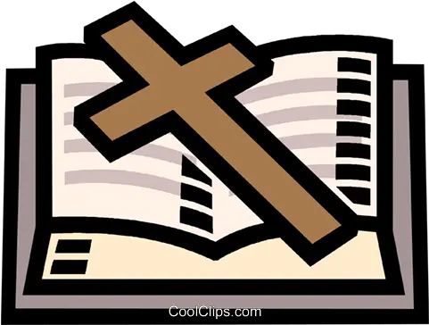 Bible And Cross Royalty Free Vector Clip Art Illustration Cross Png Bible Vector Png