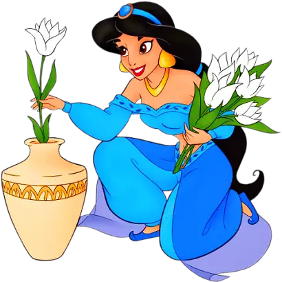 Aladdin Png Princess Jasmine With Flower Full Size Png Jasmine Princess Jasmine Png