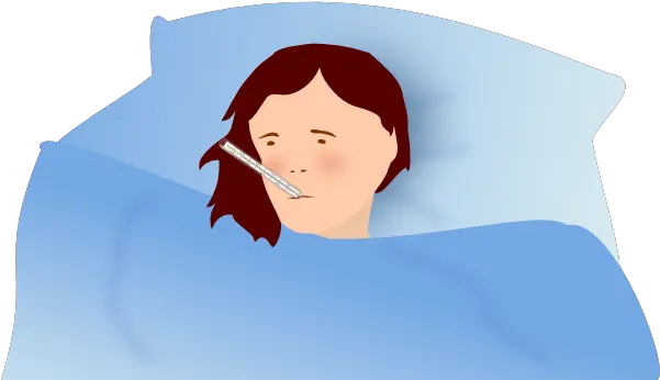 Sick Girl In Bed Came Down With A Cold Png Girl Clipart Transparent Background