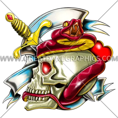 Tattoo Skull And Snake Production Ready Artwork For T Illustration Png Snake Tattoo Transparent