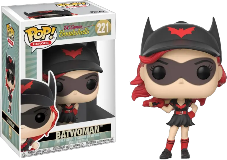 Dc Bombshells Batwoman Pop Vinyl Figure Dc Heroes 221 Funko Pop Batwoman Bombshell Png Dc Icon Harley Statue