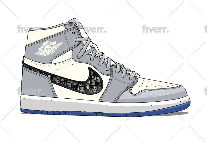 Draw A Cartoon Style From Your Car For The Poster Design By Jordan 1 Per Dior Png Air Jordan 1 International Icon