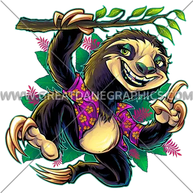 Sloth Production Ready Artwork For T Shirt Printing Illustration Png Sloth Transparent Background