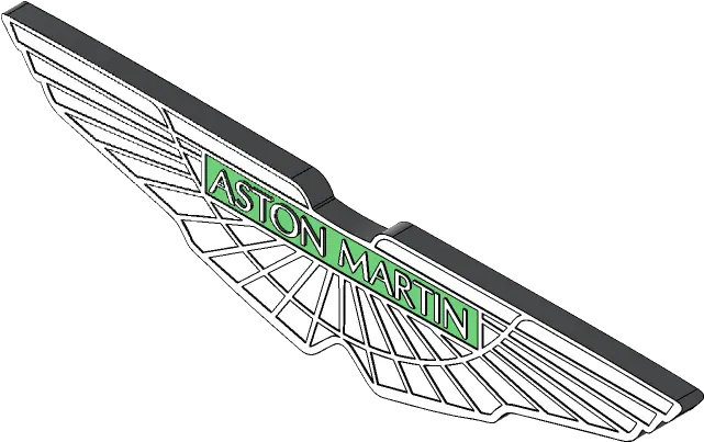 Aston Martin Logo 3d Cad Model Library Grabcad Horizontal Png Aston Martin Logo Png