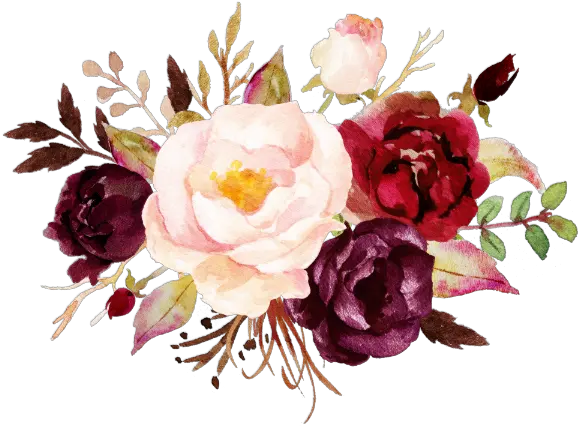 La Boda Floral De Acuarela Bridal Shower Invitation Pink And Burgundy Png Watercolor Flowers Transparent Background