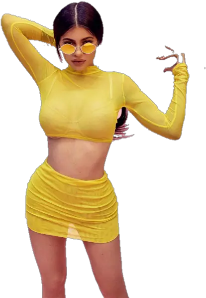 Kylie Jenner Yellow Outfit Clipart Kylie Jenner Png Kylie Jenner Transparent