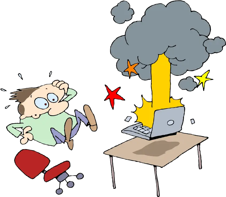 Download Hd Computer Crash Cartoon Computer Crash Clipart Computer Clip Art Png Cartoon Computer Png