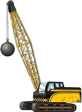Crane With Wrecking Ball Transparent Png Stickpng Wrecking Ball Crane Png Crane Png