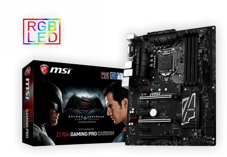 Msi X Batman V Superman Dawn Of Justice Z170 Gaming Z170a Gaming Pro Carbon Png Batman Superman Logo