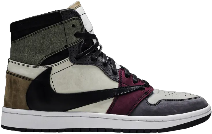 The Shoe Surgeon X Air Jordan 1 High U0027travis Scott Earth Tone Scrap Leatheru0027 Sneakers Png Travis Scott Png