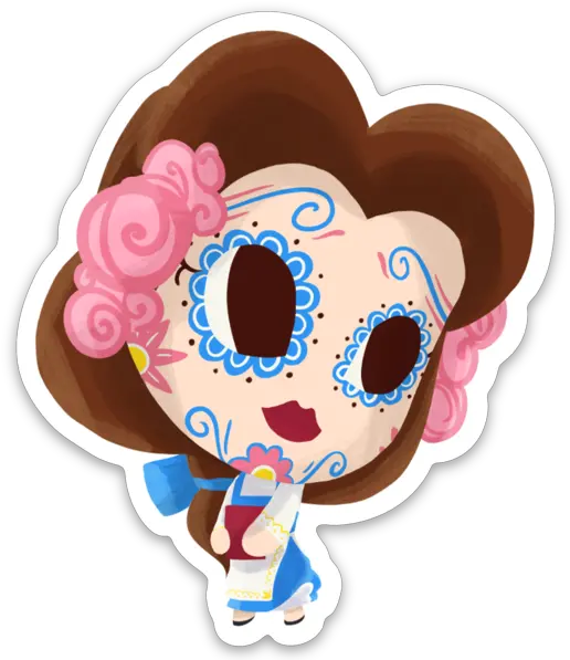 Belle Beauty And The Beast Day Of The Dead 3 Clip Art Png Day Of The Dead Png