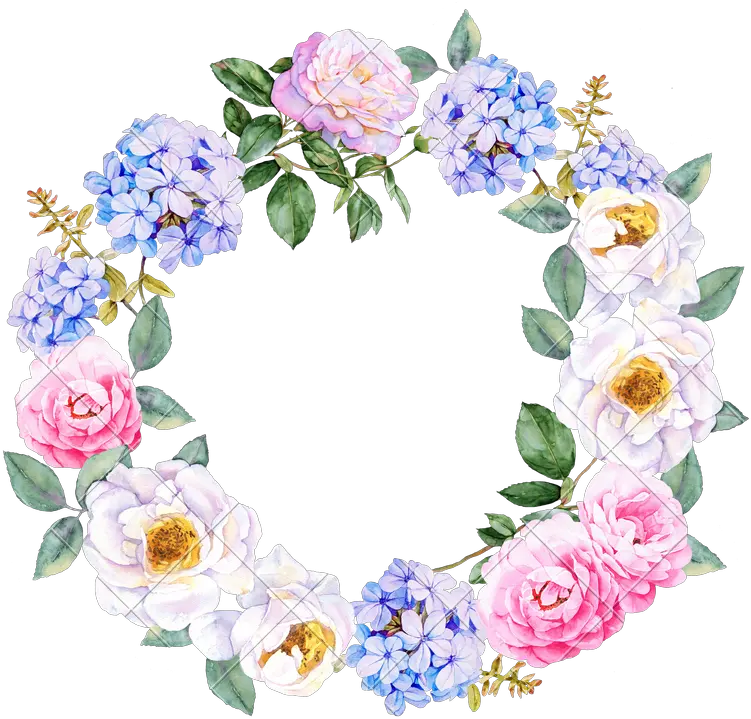 Flower Wreath Watercolor Transparent Background Flower Wreath Png Watercolor Flowers Transparent Background