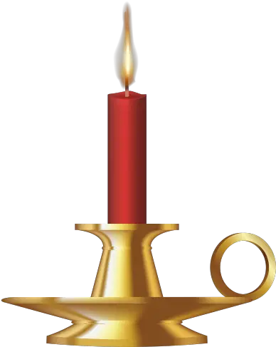 Red Candle Png Lamparina Candle In Candlestick Png Christmas Candle Png