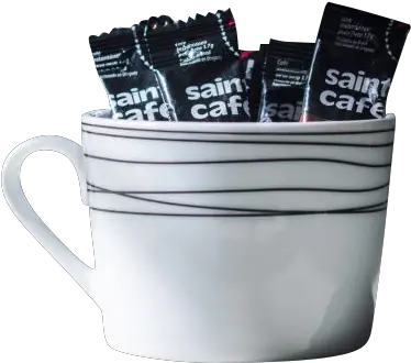 Coffee Sachets In Cup Transparent Png Background