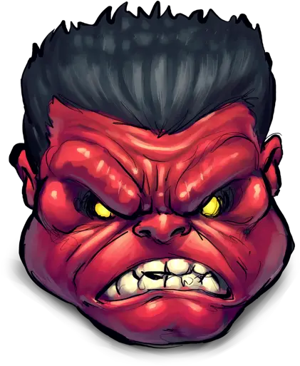 Comics Rulk Angry Icon Red Hulk Face Png Anger Icon