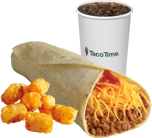 Combo Taco Time Beef Soft Taco Png Burrito Png