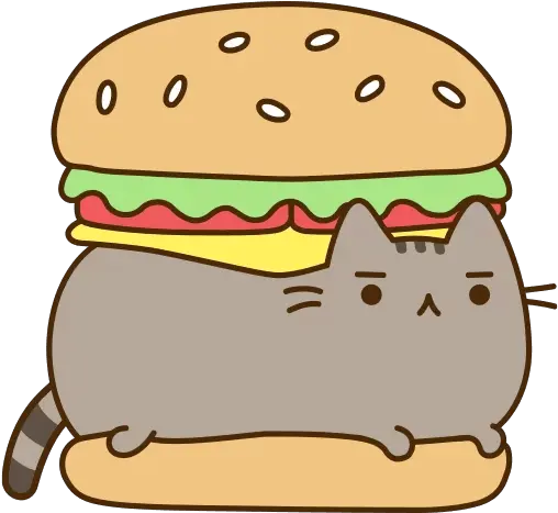 Download Free Food Telegram Pusheen Hamburger Cat Hq Image Cheeseburger Cat Pusheen Png Cute Icon Tumblr