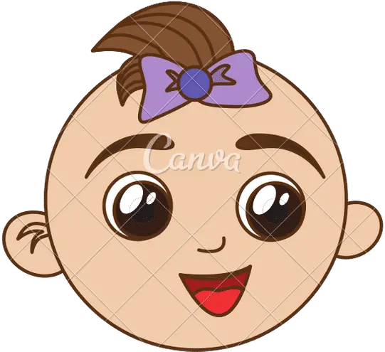 Happy Baby Face Icon Canva Animated Baby Face Girl Png Happy Baby Icon