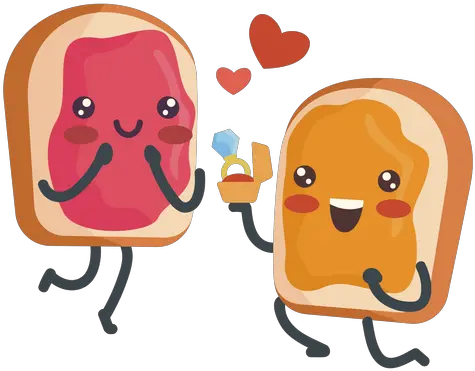 Peanut Butter Jelly Sandwich Engaged Transparent Png U0026 Svg Peanut Butter And Jelly Sandwich Kawaii Peanut Png