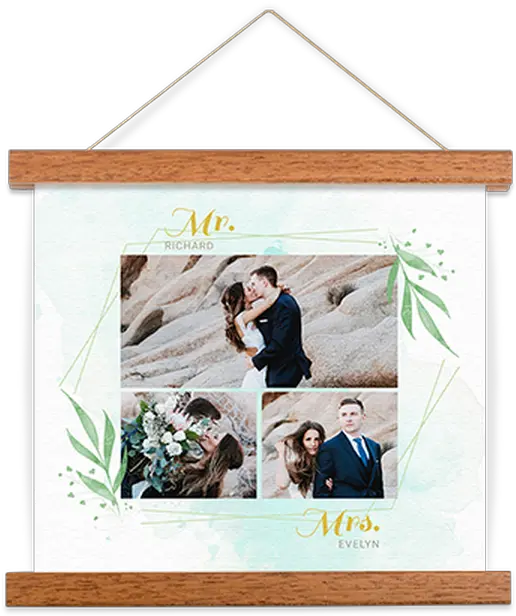 Two Become One Picture Frame Png Hanging Wood Sign Png