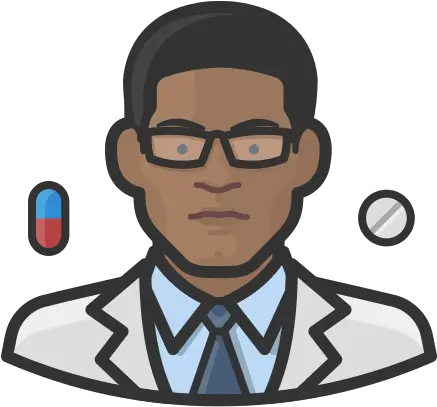 Pharmacist Black Male People Avatar Free Icon Of Health Black Male Scientist Emoji Png Black Person Png