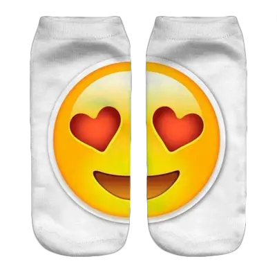 3d Emoji Printed Socks Large Love Heart Eyes Emoji Store Co Vk Png Emoji Hearts Transparent