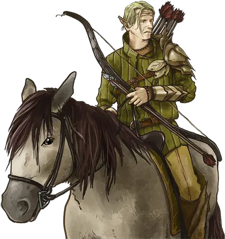 Elvish Horseman Wesnoth Units Database Elf Knight On Horse Png Horseman Icon