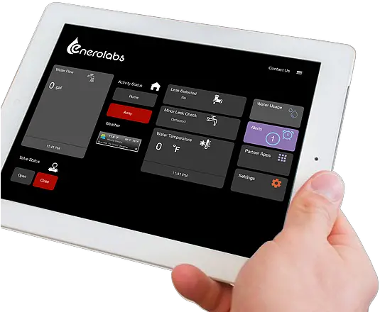 Water Leak Detection Enero Labs Smart Home Systems Tablet Computer Png Smart Png