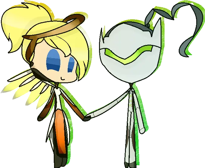 Mercy X Genji Art Trade By Crazyfunnybun Genji Clipart Clip Art Png Genji Png