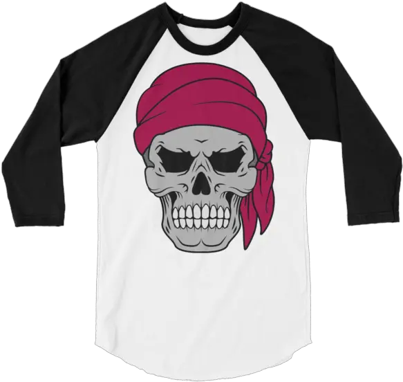 Pirate Skull U0026 Flag Long Sleeve Shirt Raglan Sleeve Png Pirate Skull Png