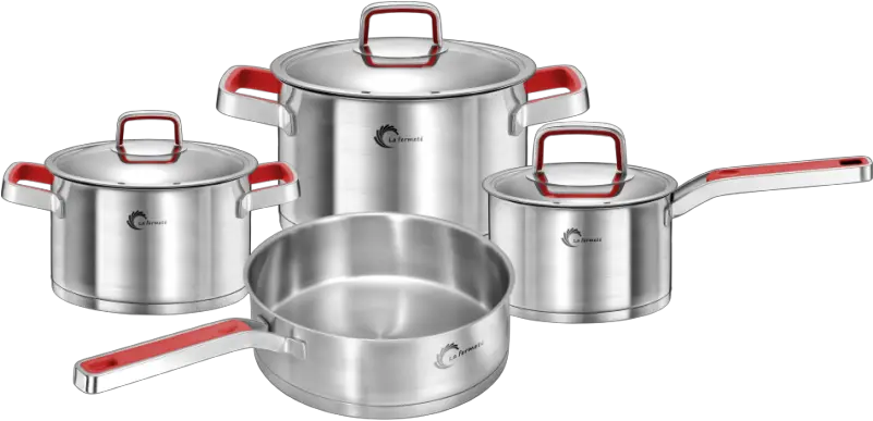 Download Hd La Fermeté 7 Piece Stainless Steel Cooking Pot Set Of Cooking Pot Png Cooking Pot Png