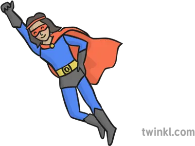 Flying Super Hero Girl Illustration Twinkl Cartoon Png Super Girl Png