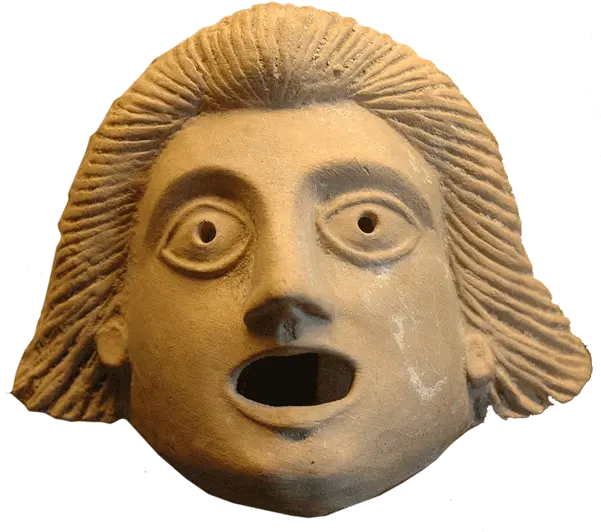 This Ancient Theater Mask Symbolizes How Poorly Most Mask Ancient Greek Theatre Png Theater Mask Png