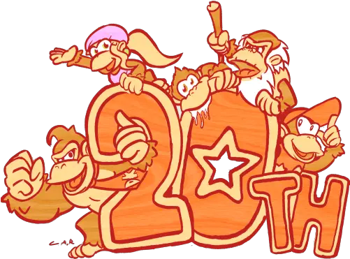 Happy 20th Anniversary To Donkey Kong Fictional Character Png Donkey Kong Country Logo